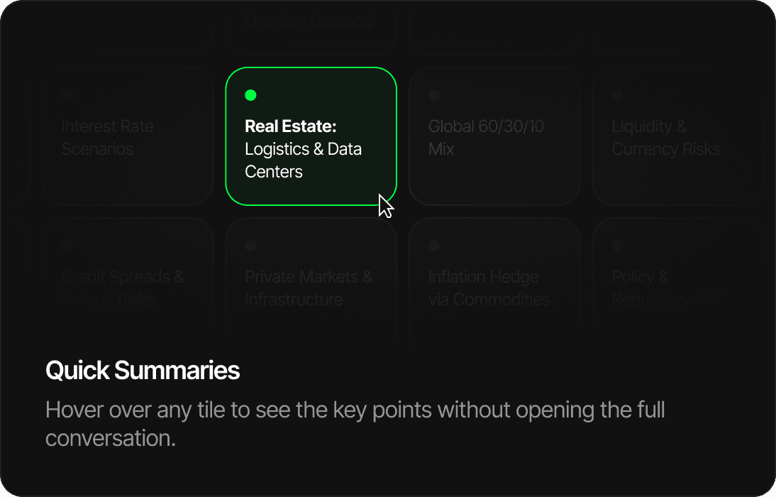 Quick Summaries interface